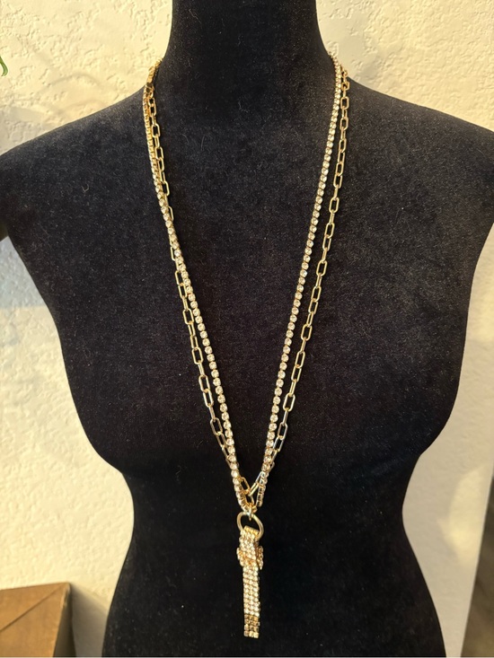 a new day Jewelry - A New Day Gold Rhinestone Knot Pendant Long Necklace